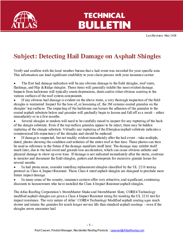 Detecting Hail Damage