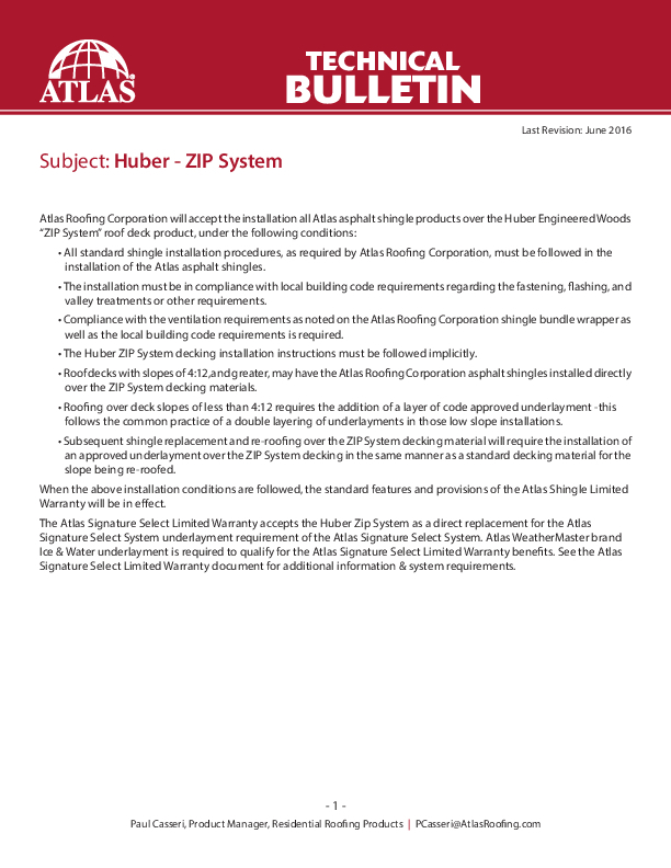 ZIP System Approval