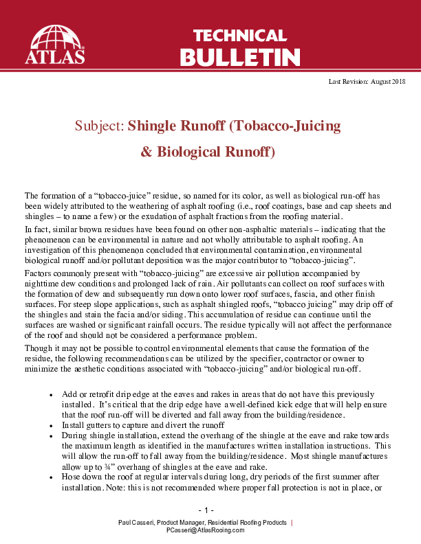 Shingle Runoff