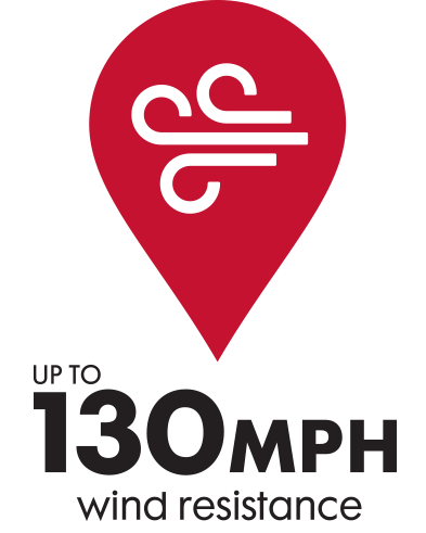 130 MPH Max Wind Resistance